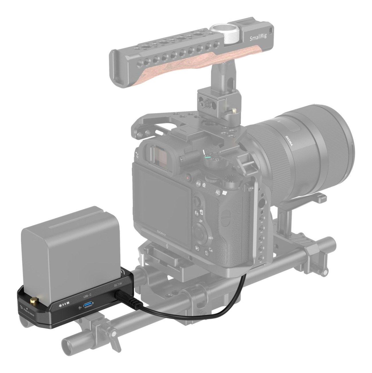 NP-F Battery Adapter Mount Plate Kit with NP-FZ100 Dummy Battery Power Cable (Advanced Edit