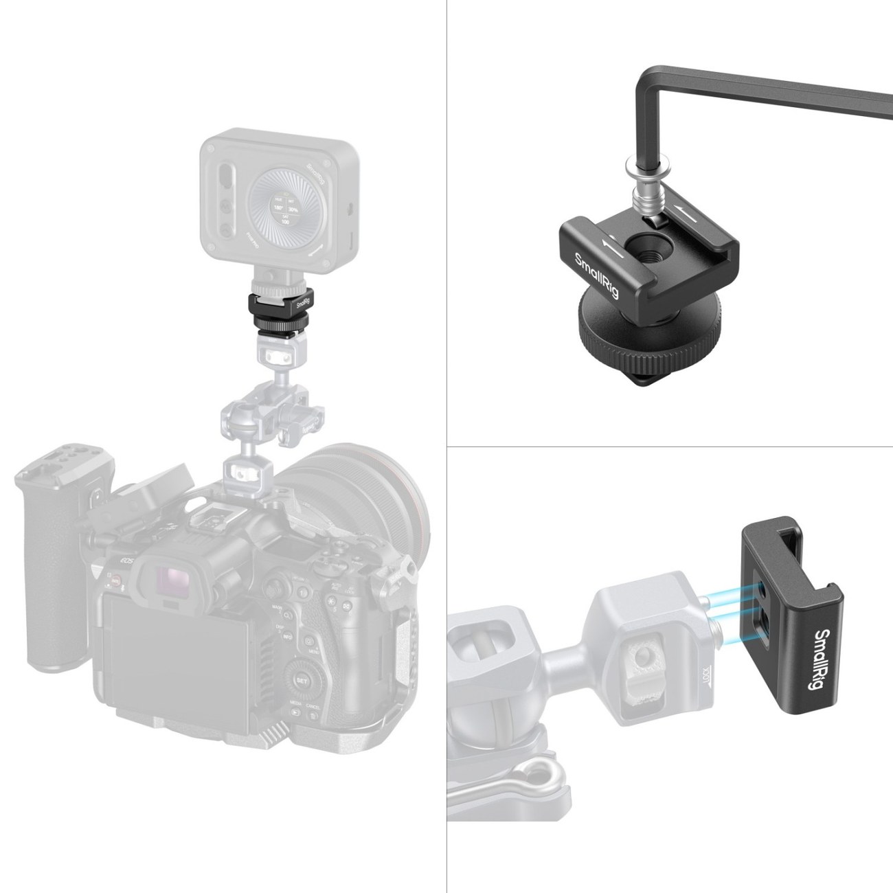 Wireless Microphone Support with Cold Shoe Mount