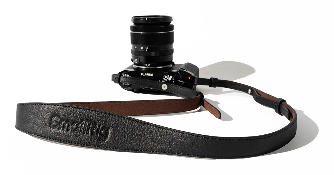 Universal Leather Camera Shoulder Strap Black
