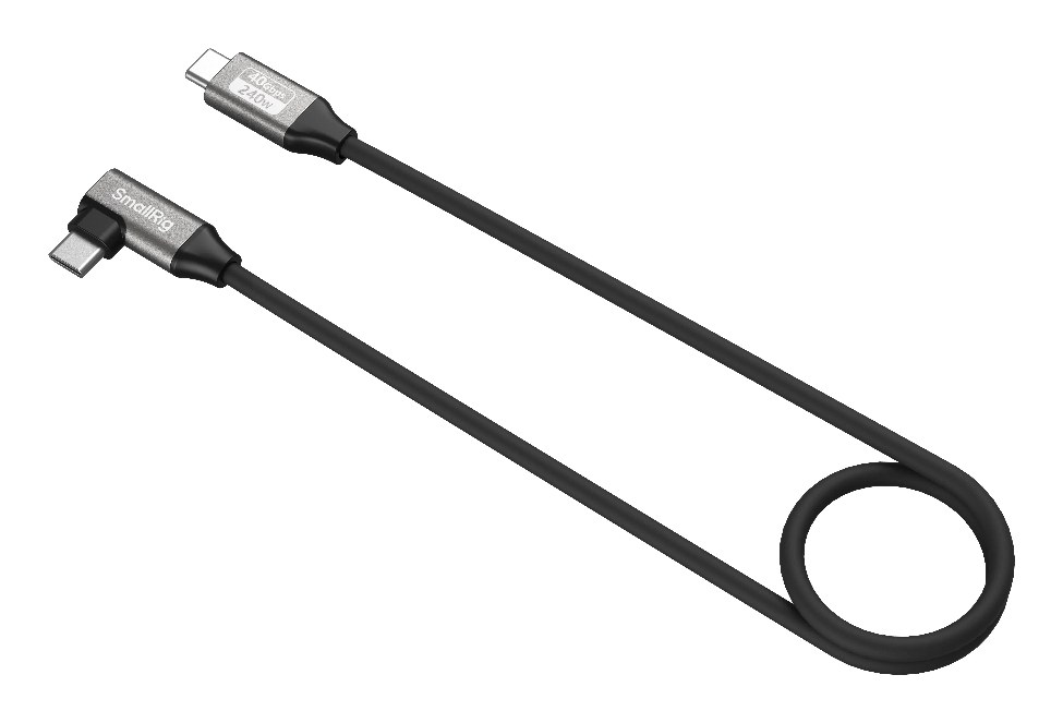 USB-C Data Cable (Straight to Angled, 60cm / 23.6in) (40Gbps + 240W + 8K)