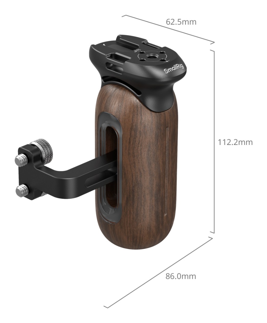 Wooden Side Handle with 1/4″-20 Screws