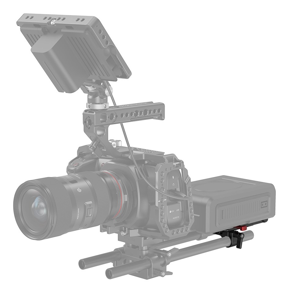 V Mount Battery Plate with Dual 15mm Rod Clamp