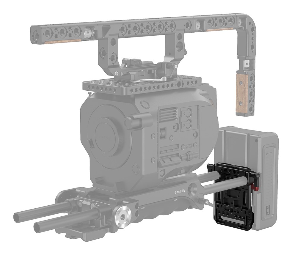 V Mount Battery Plate with Dual 15mm Rod Clamp