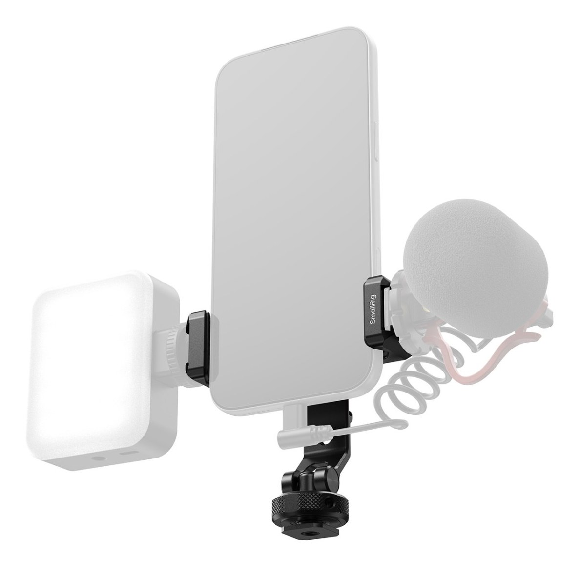 PC-T1 Metal Phone Clamp with Triple Cold Shoe Mounts