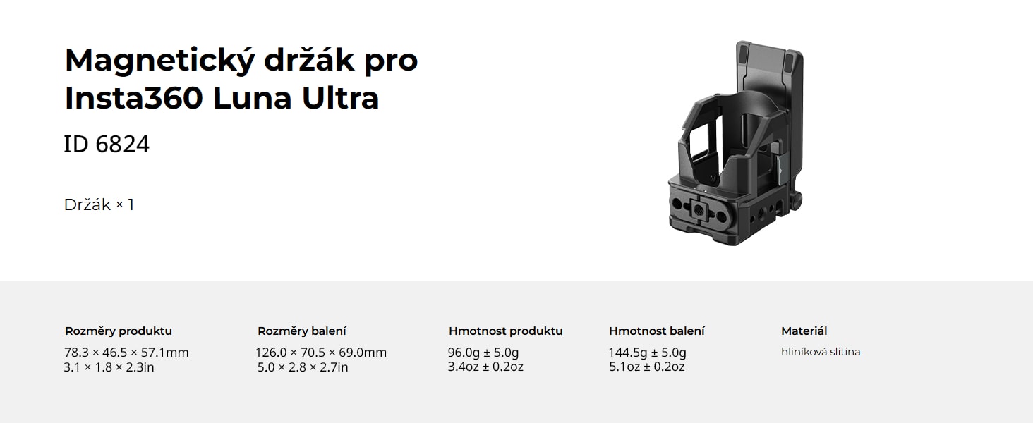 SmallRig Attachable Mount for Insta360 Luna Ultra / Luna Pro 6824