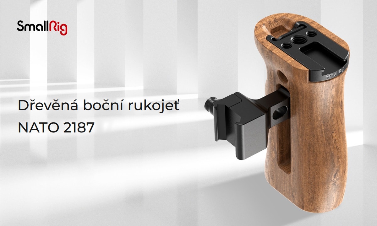 SmallRig Wooden Side Handle with NATO Clamp 2187C