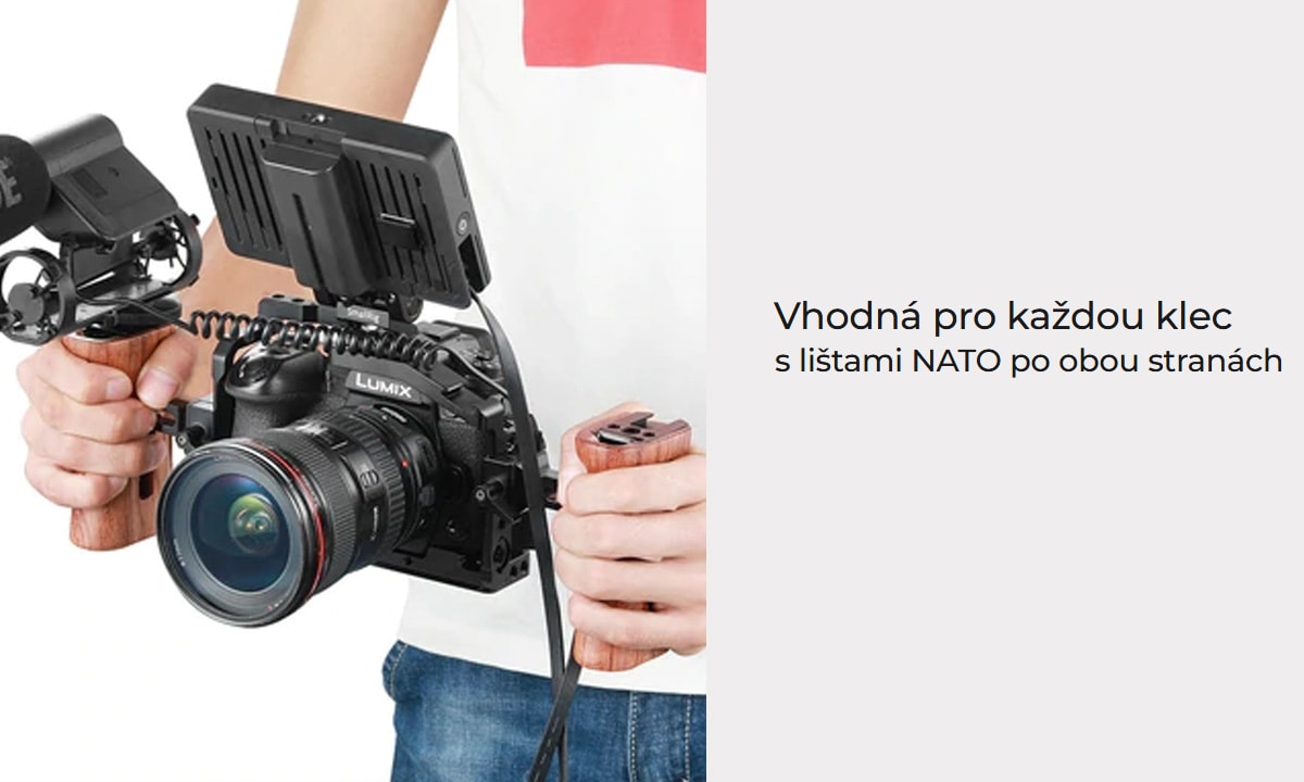 SmallRig Wooden Side Handle with NATO Clamp 2187C