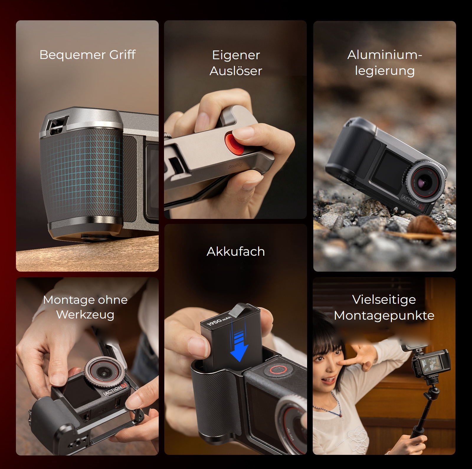 SmallRig 6371 Cage für DJI Osmo Action 5 Pro / 4 / 3 – Infografik 2