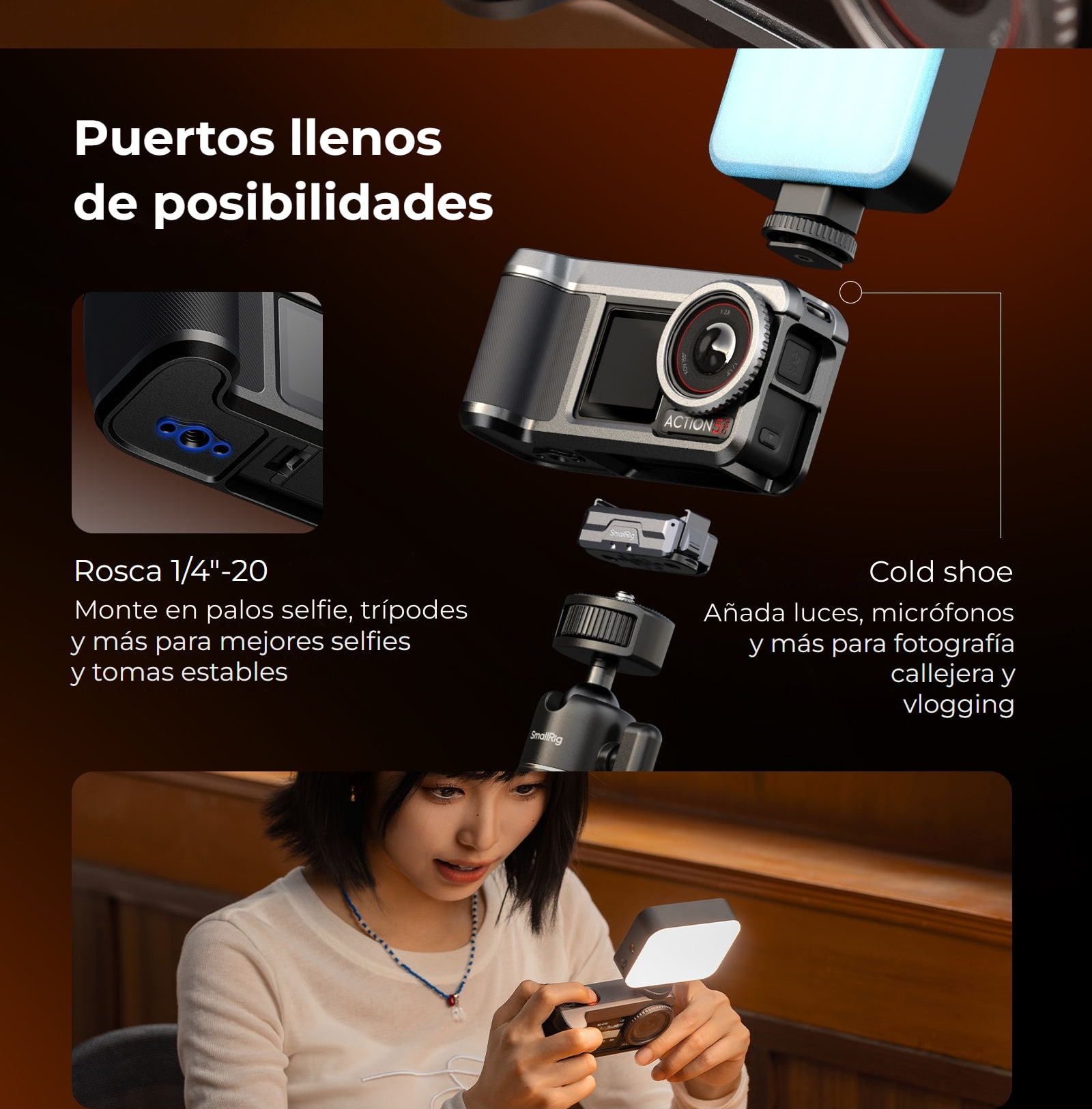 SmallRig 6371 jaula para DJI Osmo Action 5 Pro / 4 / 3 – infografía 5