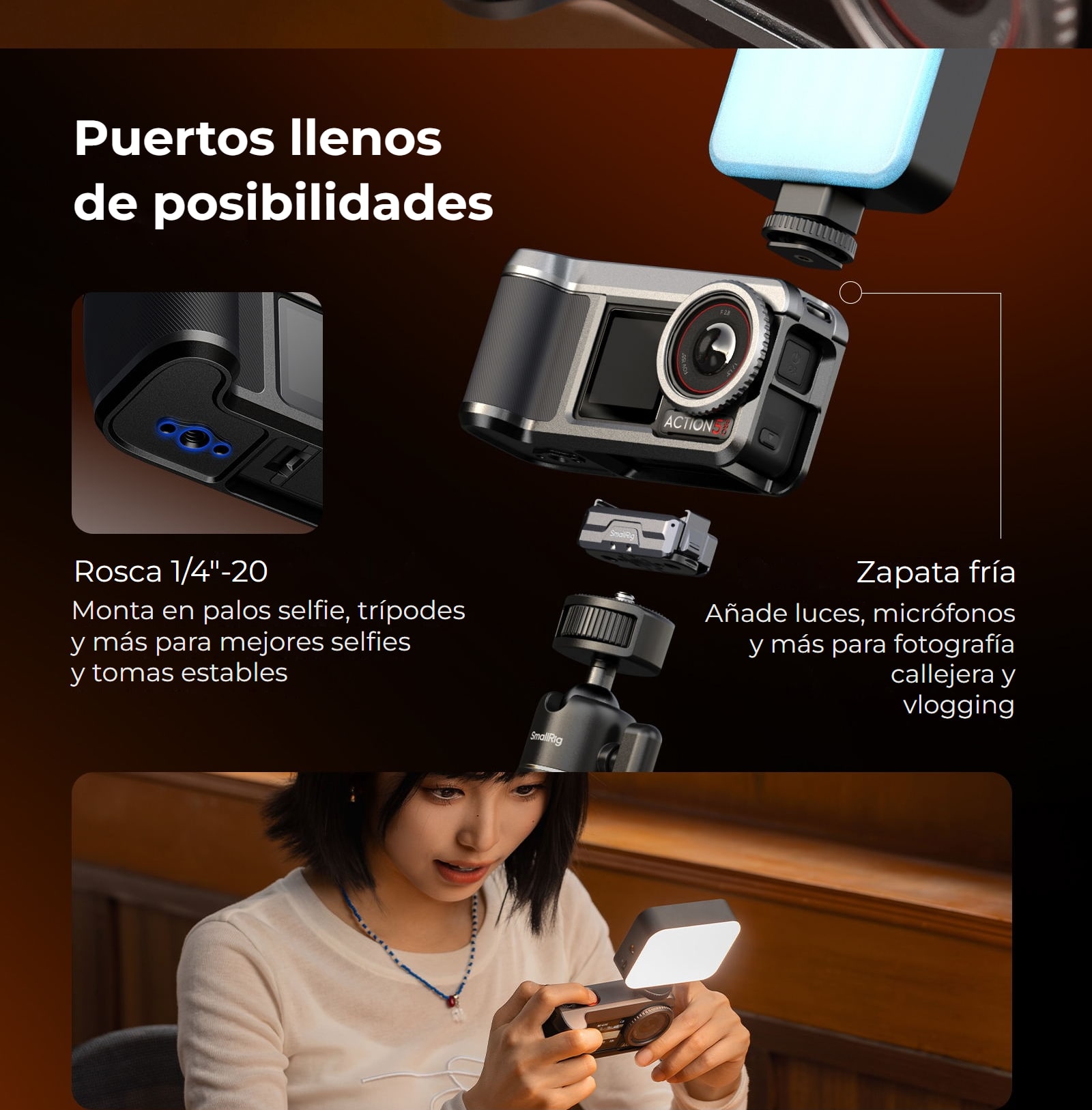 SmallRig 6371 jaula para DJI Osmo Action 5 Pro / 4 / 3 – infografía 5
