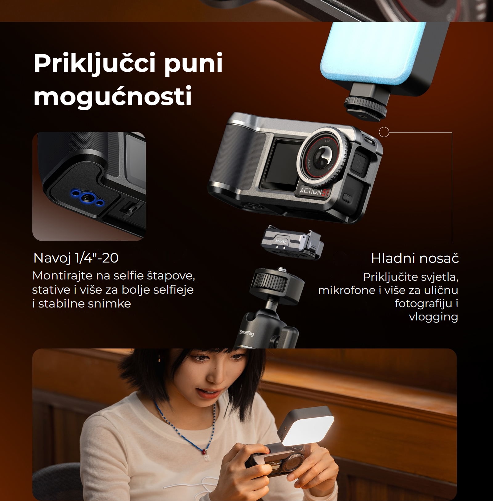 SmallRig 6371 kavez za DJI Osmo Action 5 Pro / 4 / 3 – infografika 5