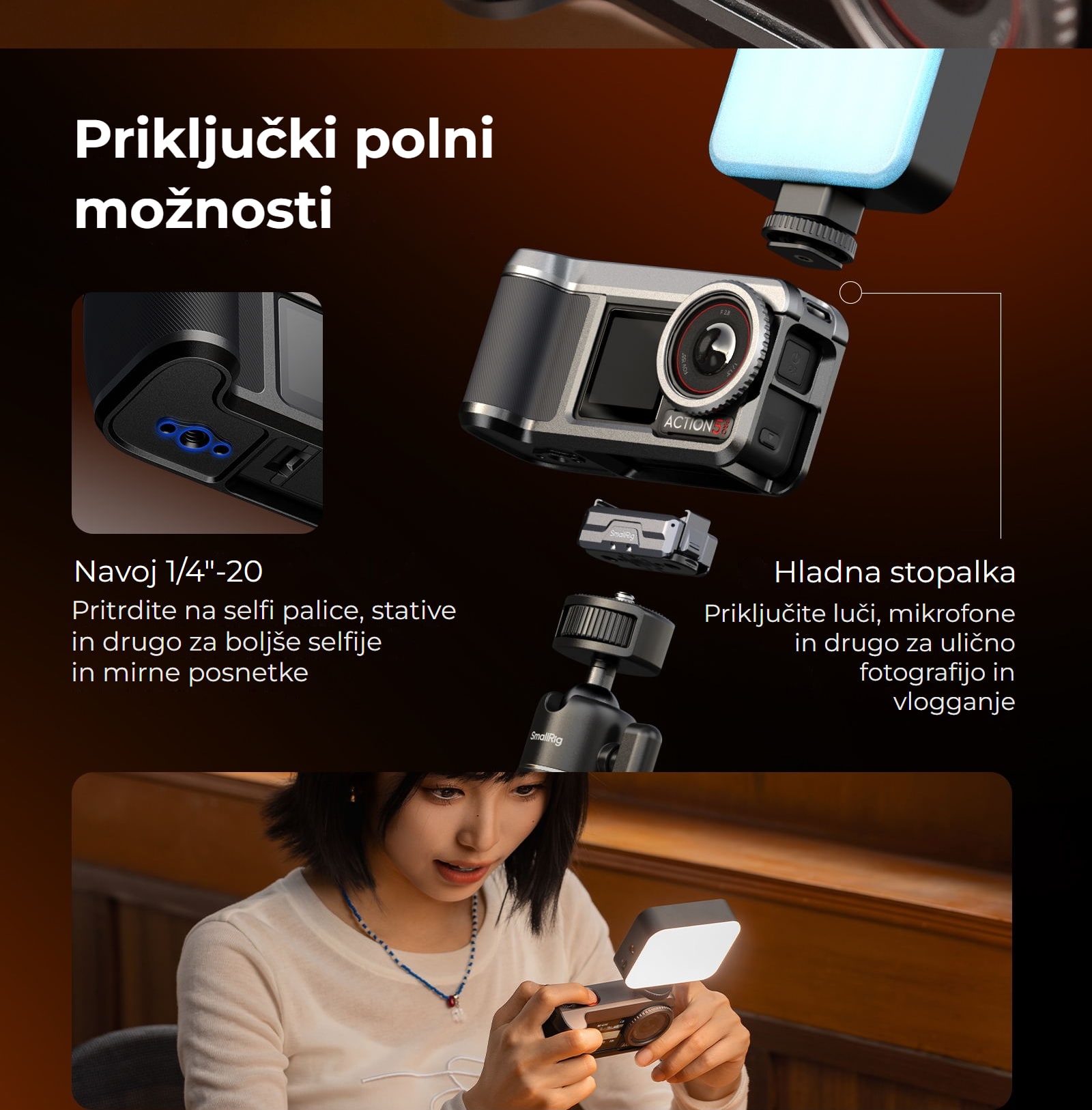 SmallRig 6371 kletka za DJI Osmo Action 5 Pro / 4 / 3 – infografika 5