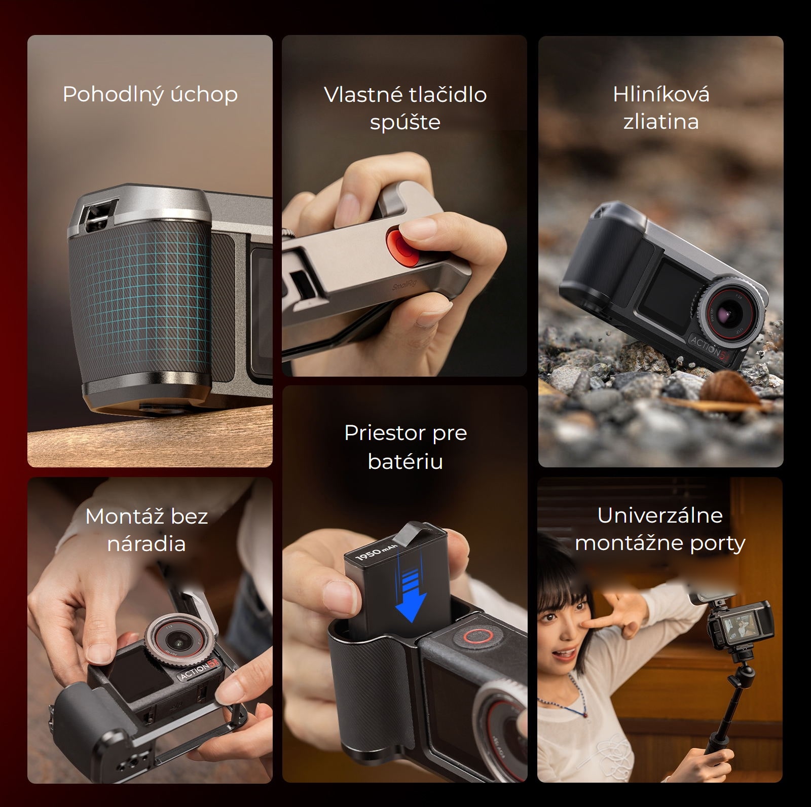 SmallRig 6371 klietka pre DJI Osmo Action 5 Pro / 4 / 3 – infografika 2