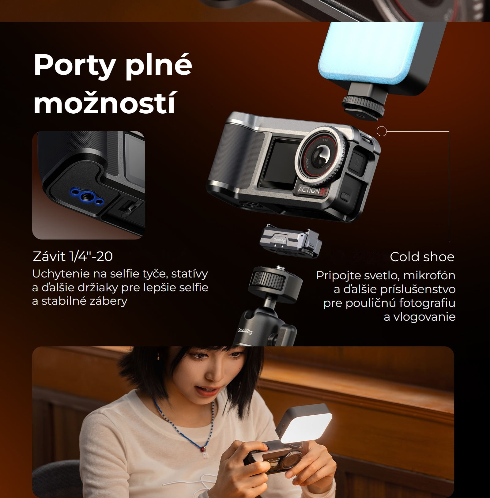 SmallRig 6371 klietka pre DJI Osmo Action 5 Pro / 4 / 3 – infografika 5