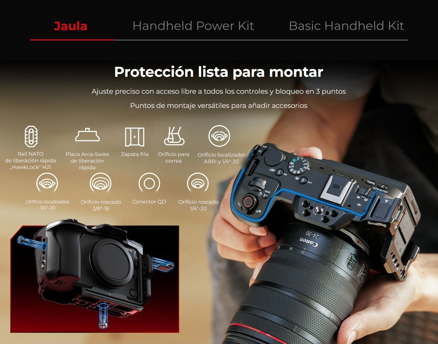 SmallRig jaula y kits para Canon EOS R6 V – infografía 3