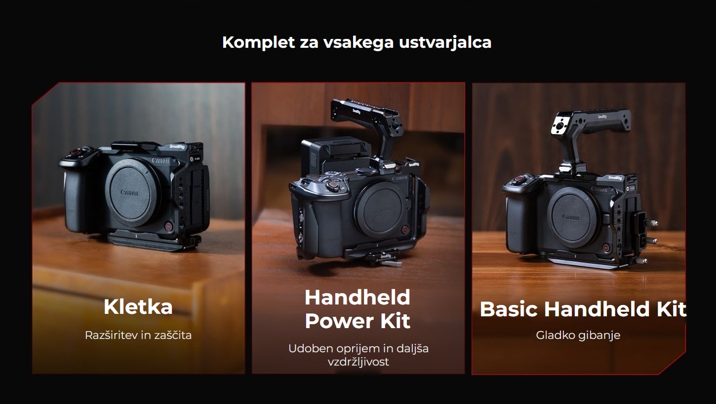 SmallRig kletka in kompleti za Canon EOS R6 V – infografika 2