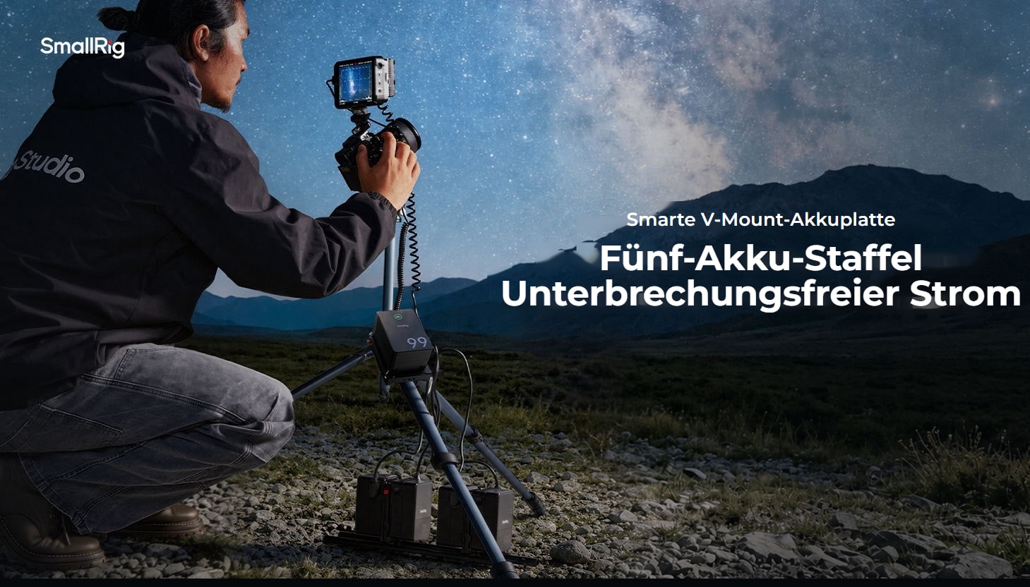 SmallRig IPM V-Mount-Akkuplatte – deutsche Infografik 1