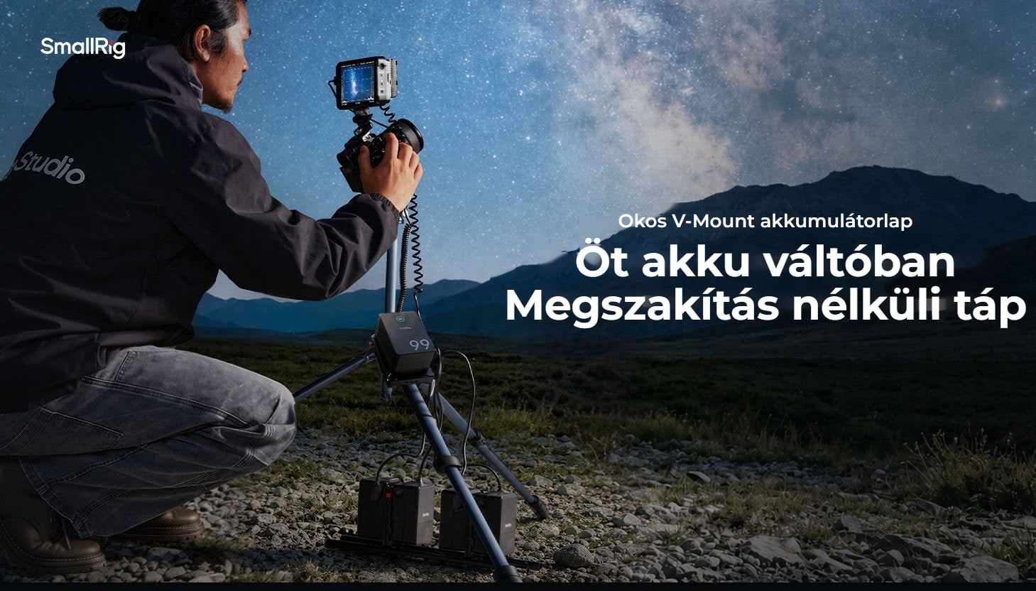 SmallRig IPM V-Mount akkumulátorlap – magyar infografika 1