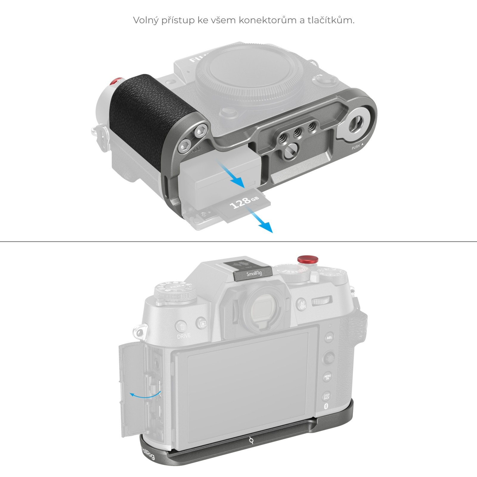 SmallRig L-Shape Mount Plate with Handle for FUJIFILM X-T50 (Silicone/Charcoal Silver) 4712B