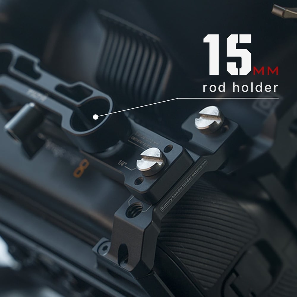 Držák 15mm tyčí k bateriovému gripu