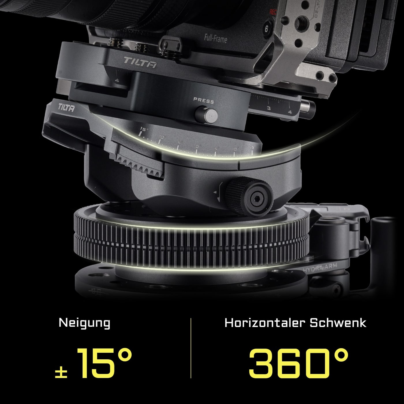 360° rundum, ±15° nach oben und unten