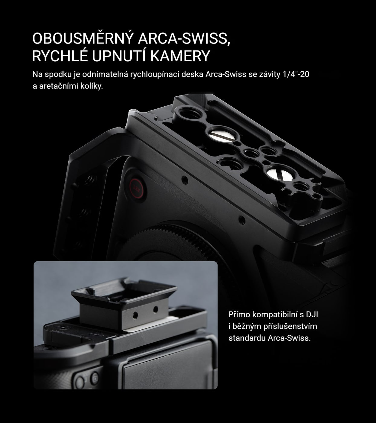 Obousměrná rychloupínací deska Arca-Swiss