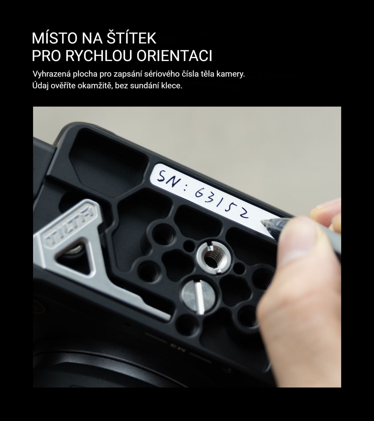 Místo na štítek se sériovým číslem