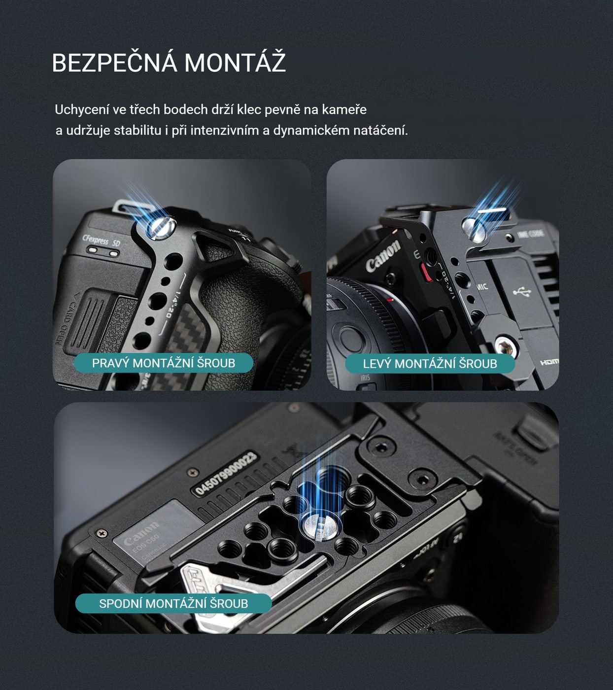 Bezpečná montáž ve třech bodech