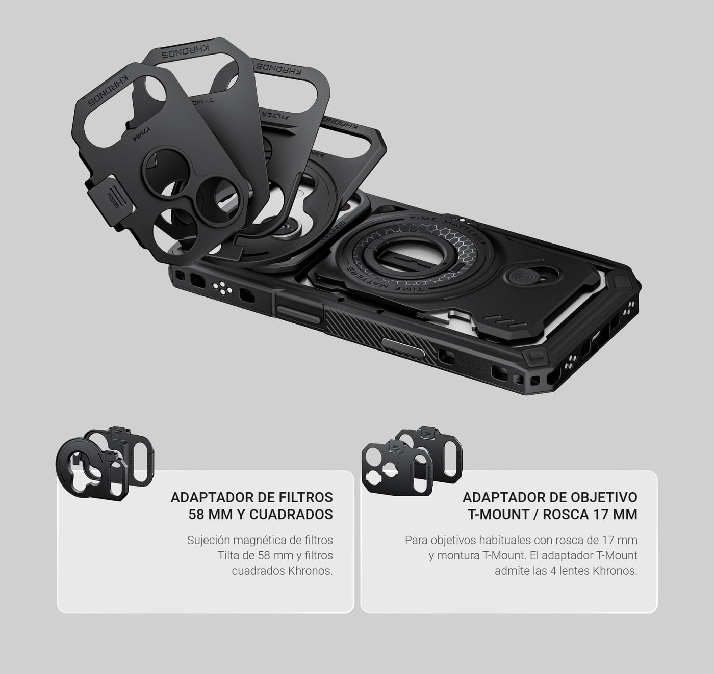 Adaptadores de filtros y objetivos