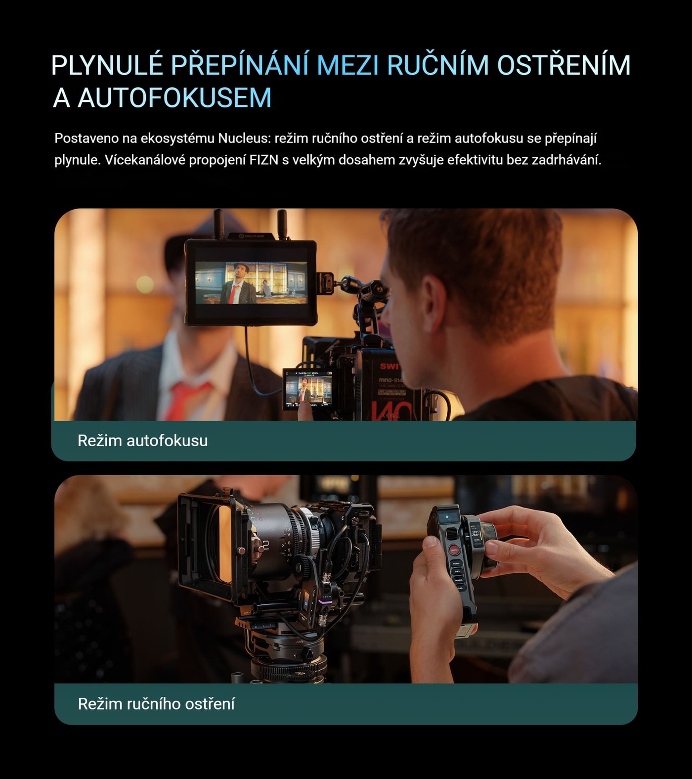 Plynulé přepínání mezi ručním ostřením a autofokusem