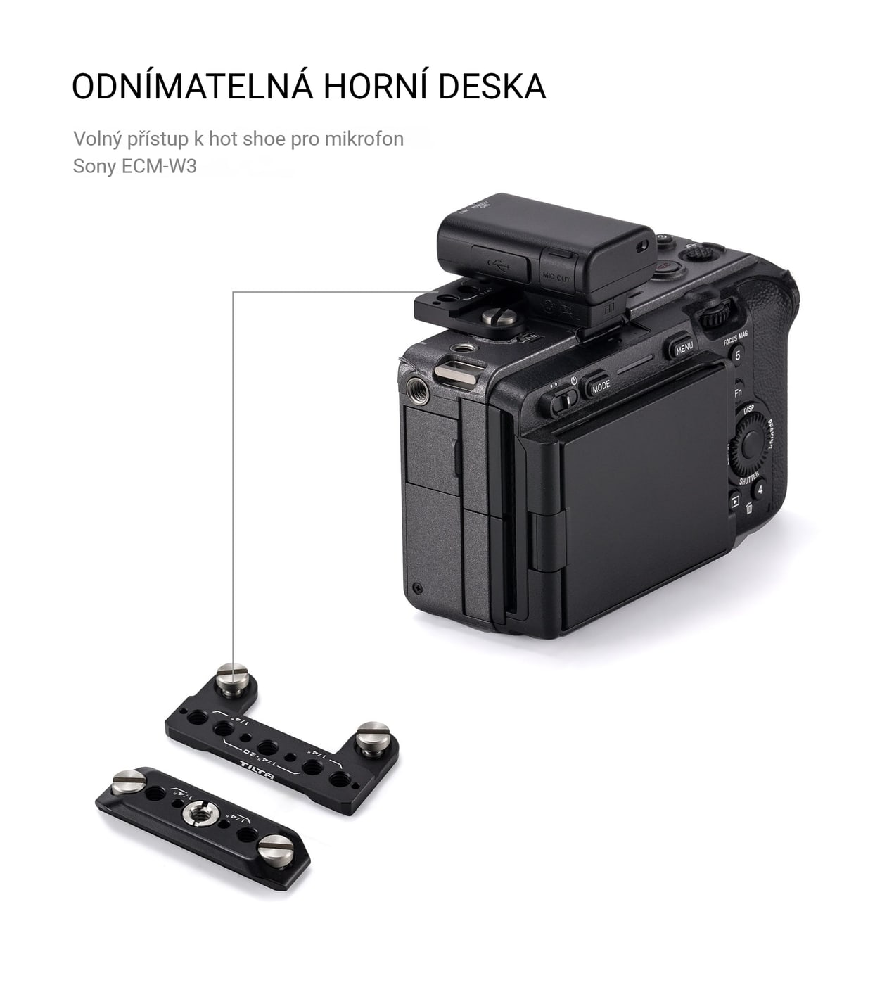 Odnímatelná NATO lišta a volný hot shoe