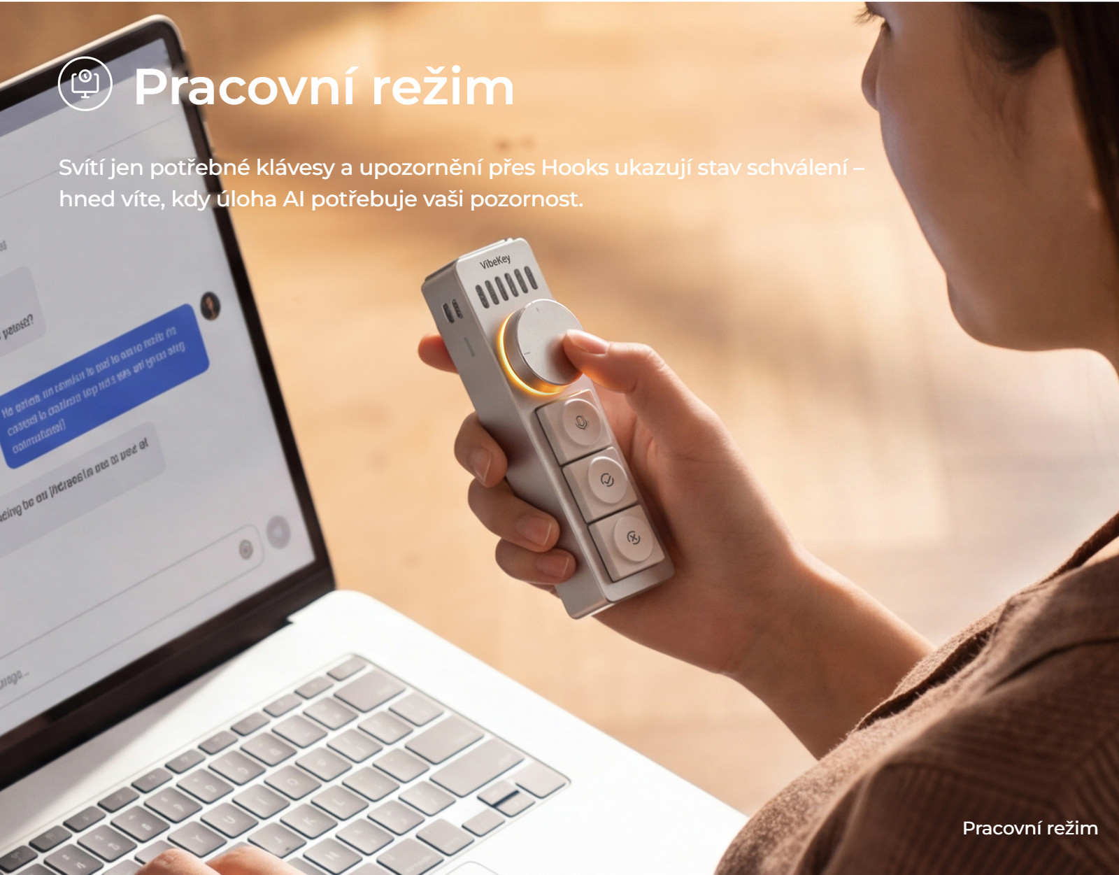 Ulanzi AU05 Vibe Key – Pracovní režim