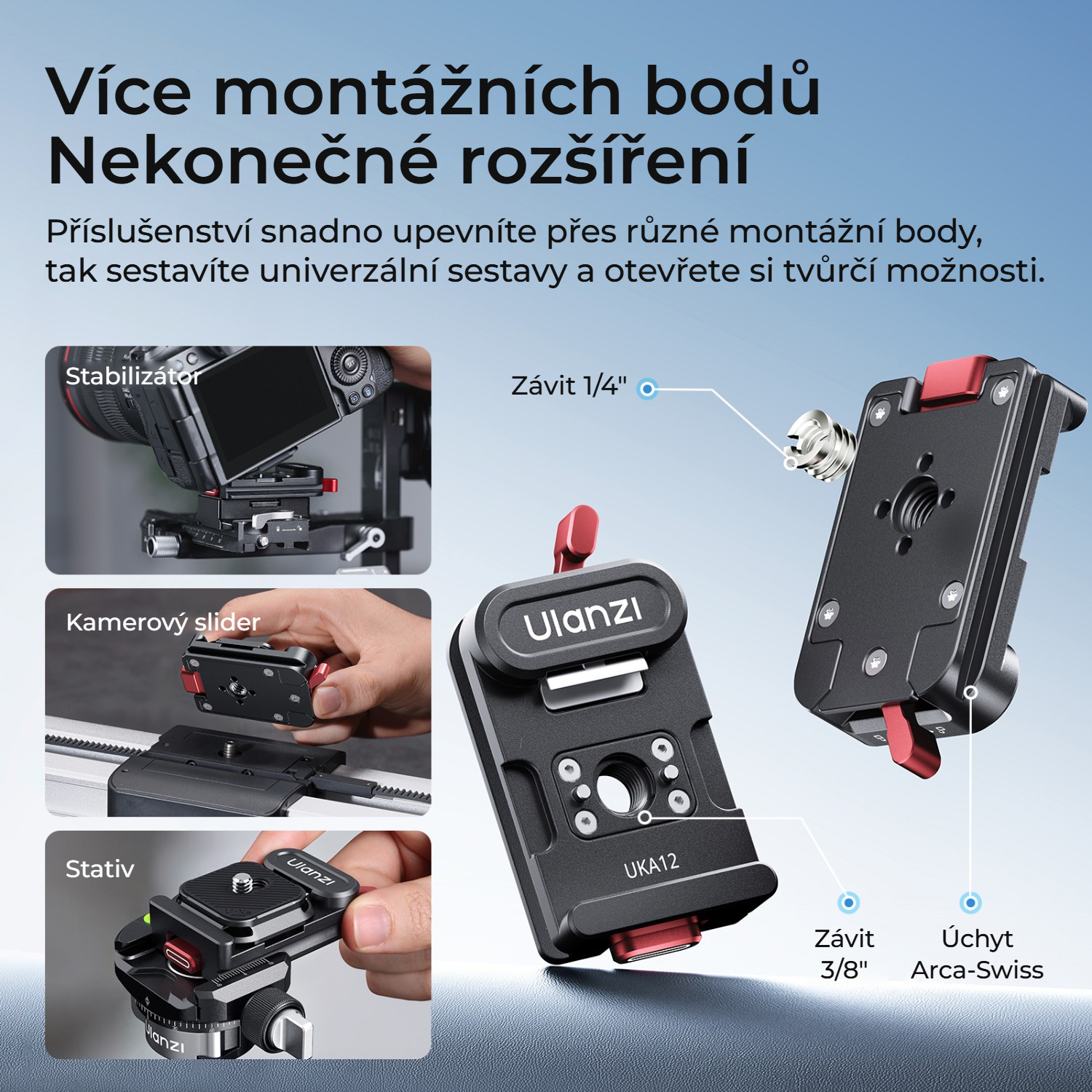Ulanzi UKA12 UKA Pro rychloupínací sada – Mnoho montážních bodů