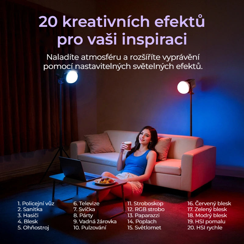 Ulanzi C60RGB COB LED světlo 60 W, RGB, s adaptérem EU