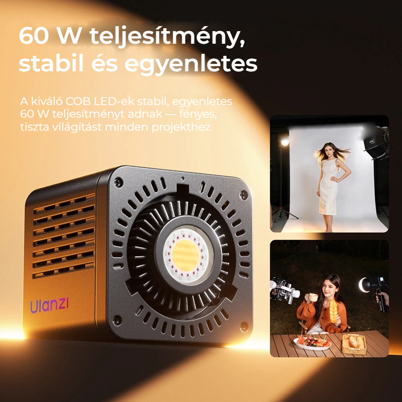 Ulanzi C60RGB 60 W RGB COB LED lámpa EU adapterrel