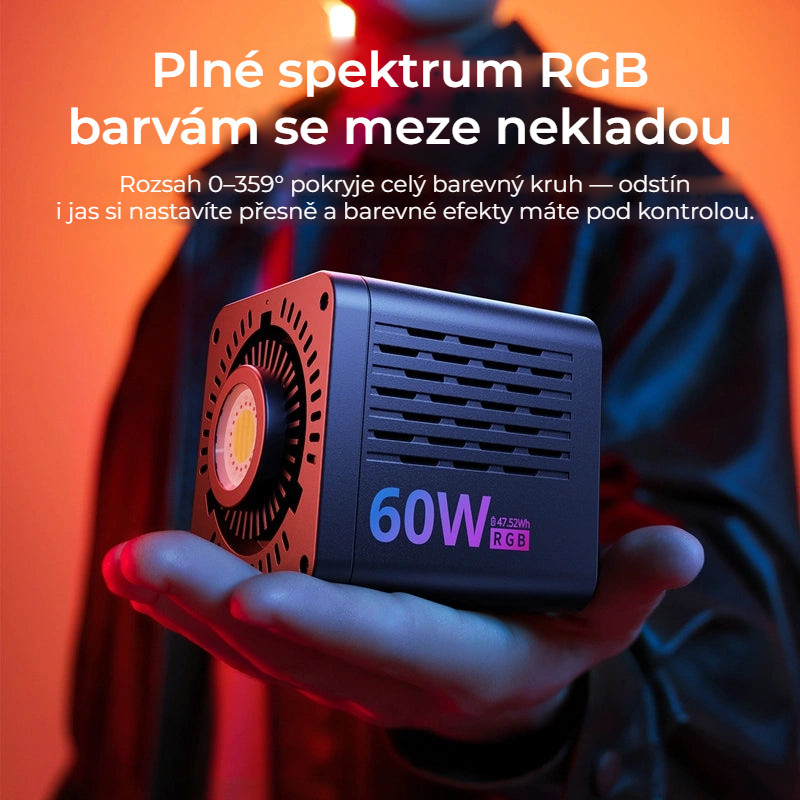 Ulanzi C60RGB COB LED světlo 60 W, RGB, s adaptérem EU