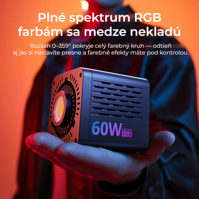 Ulanzi C60RGB COB LED svetlo 60 W, RGB, s adaptérom EU