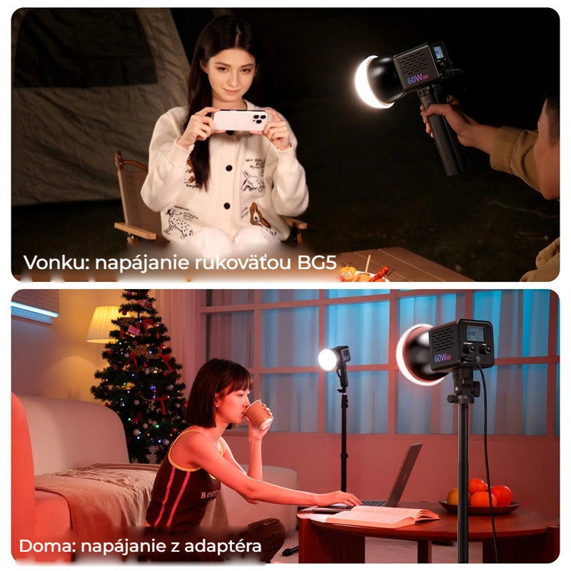 Ulanzi C60RGB COB LED svetlo 60 W, RGB, s adaptérom EU