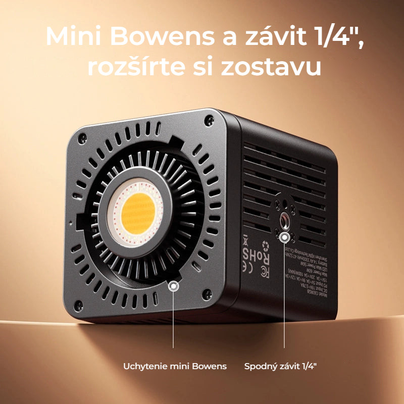 Ulanzi C60RGB COB LED svetlo 60 W, RGB, s adaptérom EU