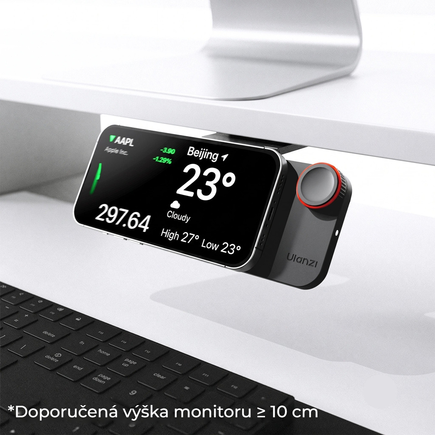 Ulanzi CW15 Qi2 15W bezdrátová nabíječka pod monitor – Druhý displej, na který jen kouknete