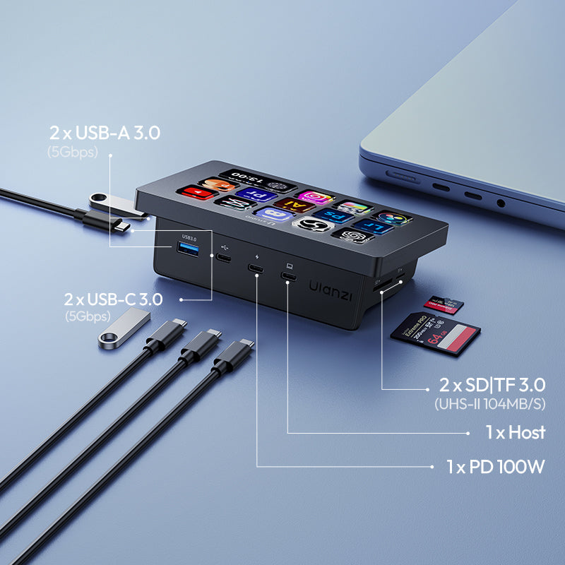 Ulanzi D200H Deck Dock – Porty USB-A, USB-C a PD 100 W