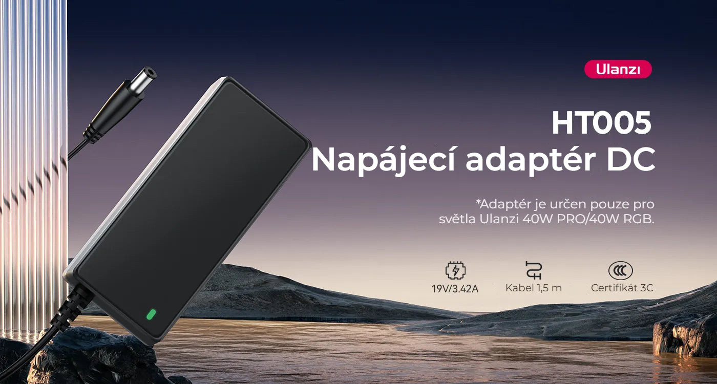 Ulanzi HT005 napájecí adaptér US plug – Určeno pro 40W Pro a 40W RGB