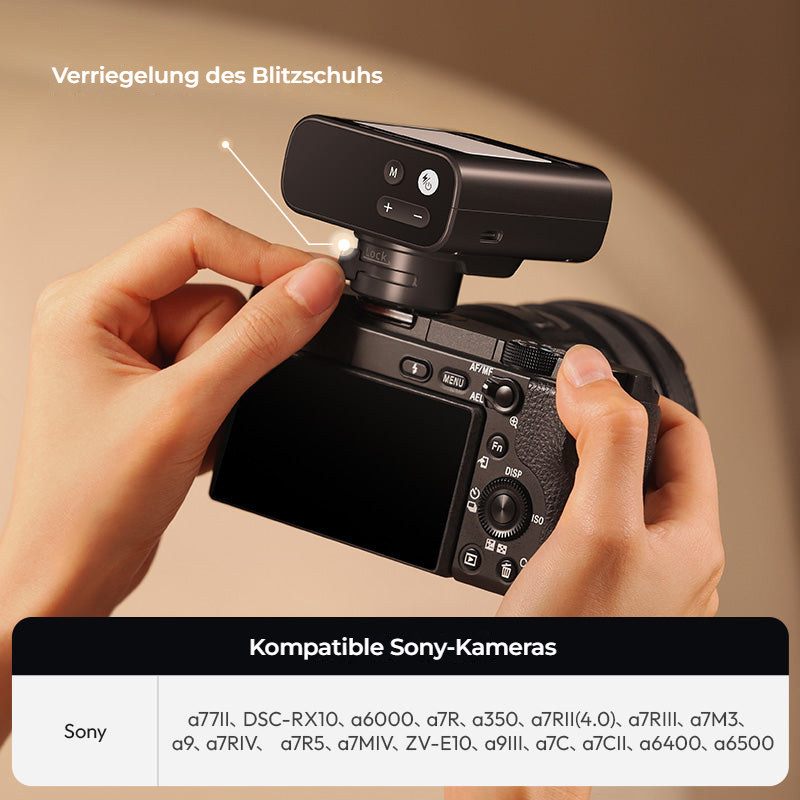 Ulanzi FT16 TTL blesk s LED přisvícením pro Sony, černý