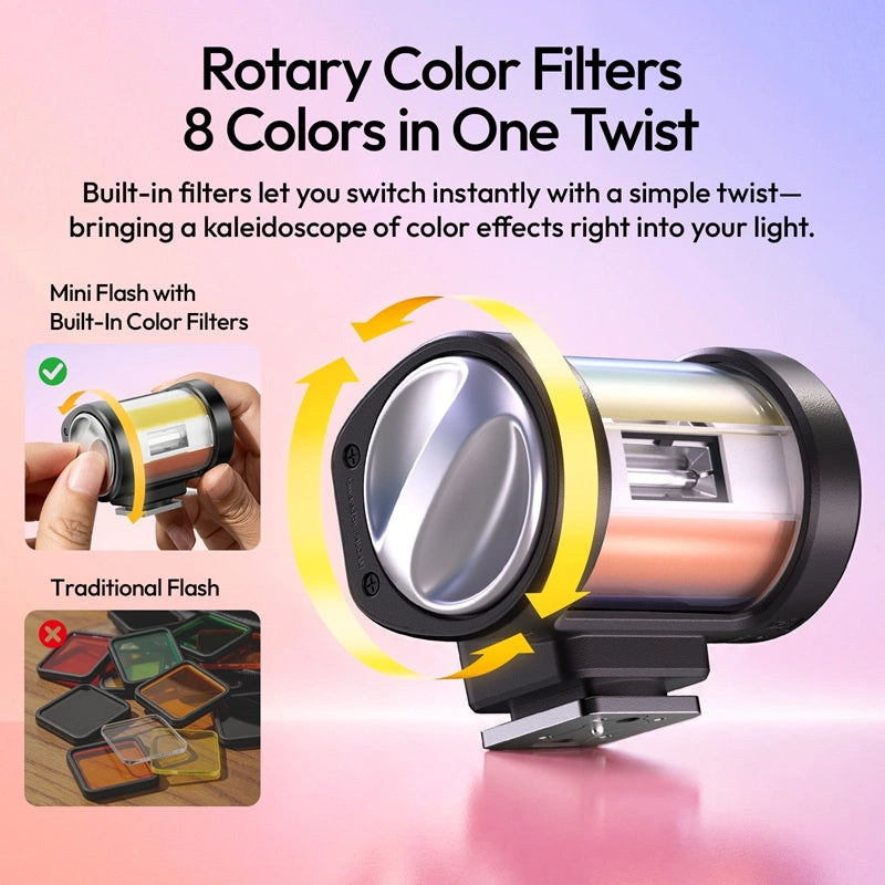 Ulanzi KL01 miniaturní blesk s vestavěnými barevnými filtry