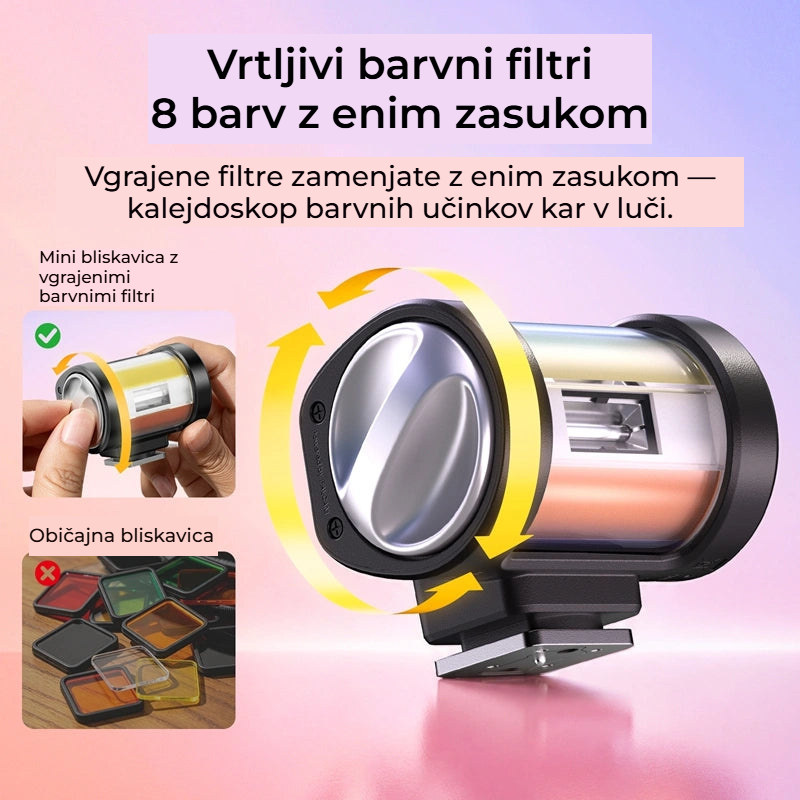 Ulanzi KL01 miniaturní blesk s vestavěnými barevnými filtry