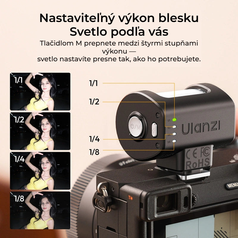 Ulanzi KL01 miniaturní blesk s vestavěnými barevnými filtry