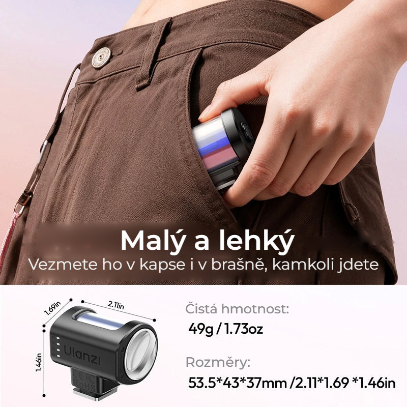 Ulanzi KL01 miniaturní blesk s vestavěnými barevnými filtry