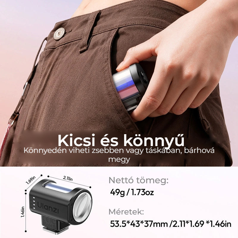 Ulanzi KL01 miniaturní blesk s vestavěnými barevnými filtry