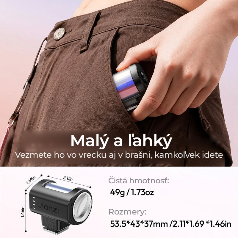 Ulanzi KL01 miniaturní blesk s vestavěnými barevnými filtry