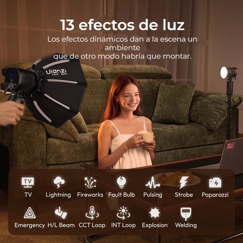Ulanzi LC60 LightOn ruční COB světlo 65 W s režimem blesku